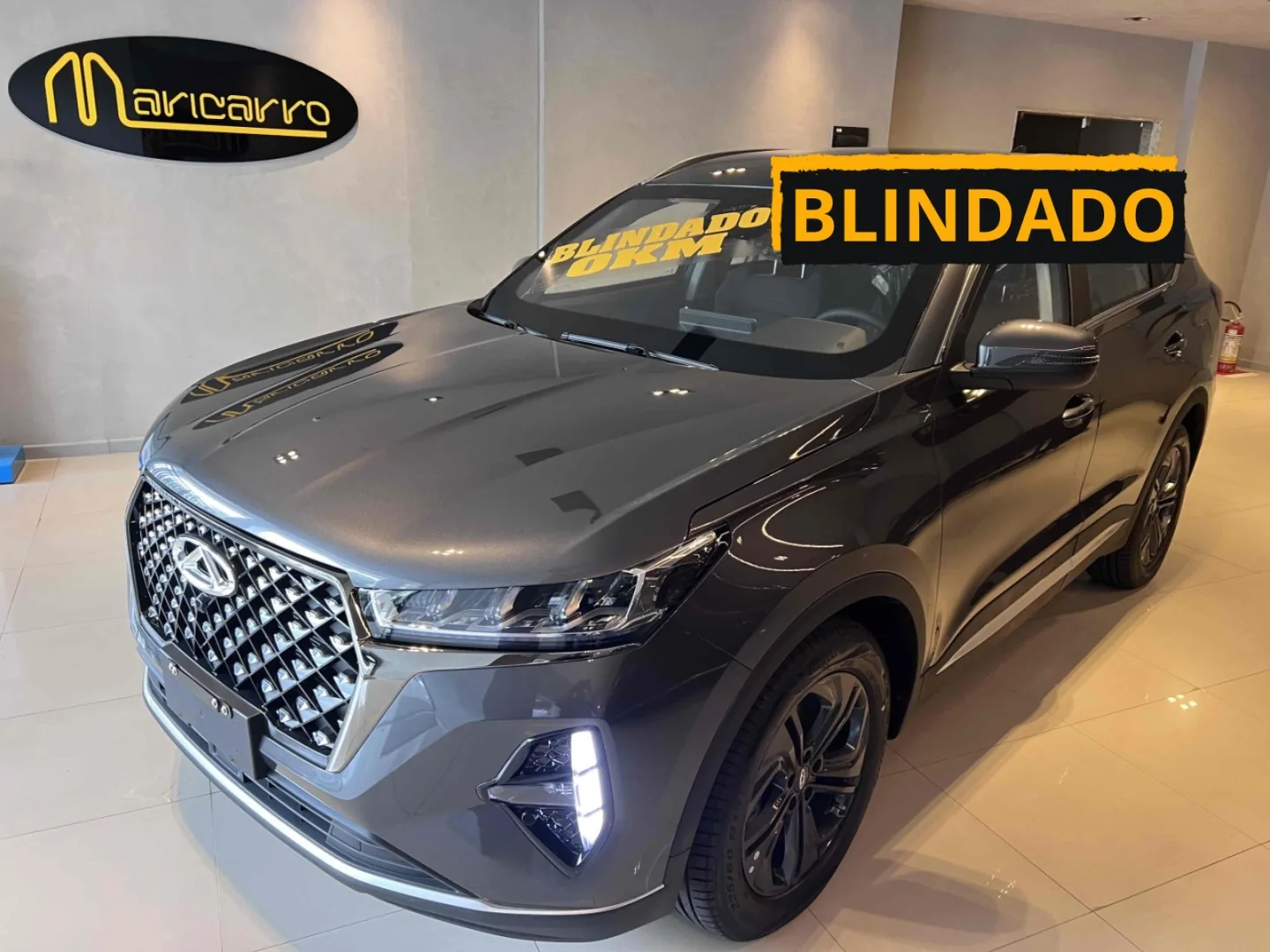 Chery Tiggo 7 Sport blindado preto — estoque Maricarro